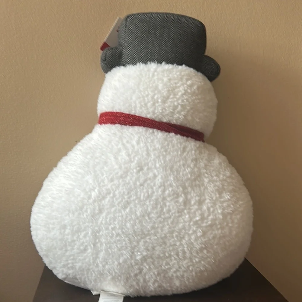 NOVOGRATZ 14x22 Sherpa Snowman Pillow Snowman Decor Pillow Christmas Holiday